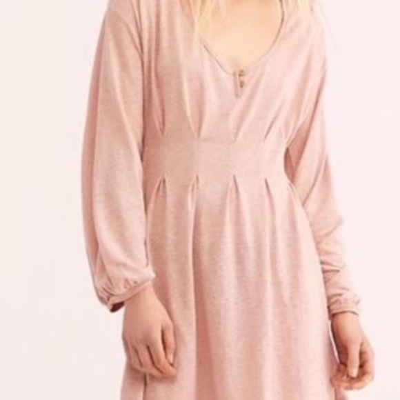Free People Linen Papaya Long Sleeve Mini Dress - Picture 4 of 8